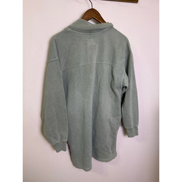 Abercrombie & Fitch Long Sleeve Zip Up Fleece Mini Dress Size M Sage Green Cozy - Picture 4 of 4